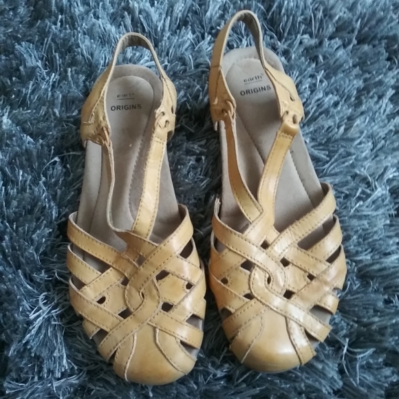 Earth Origins Belle Brielle Amber Yellow Sandals Shoes Boho Size 10M - Picture 2 of 6
